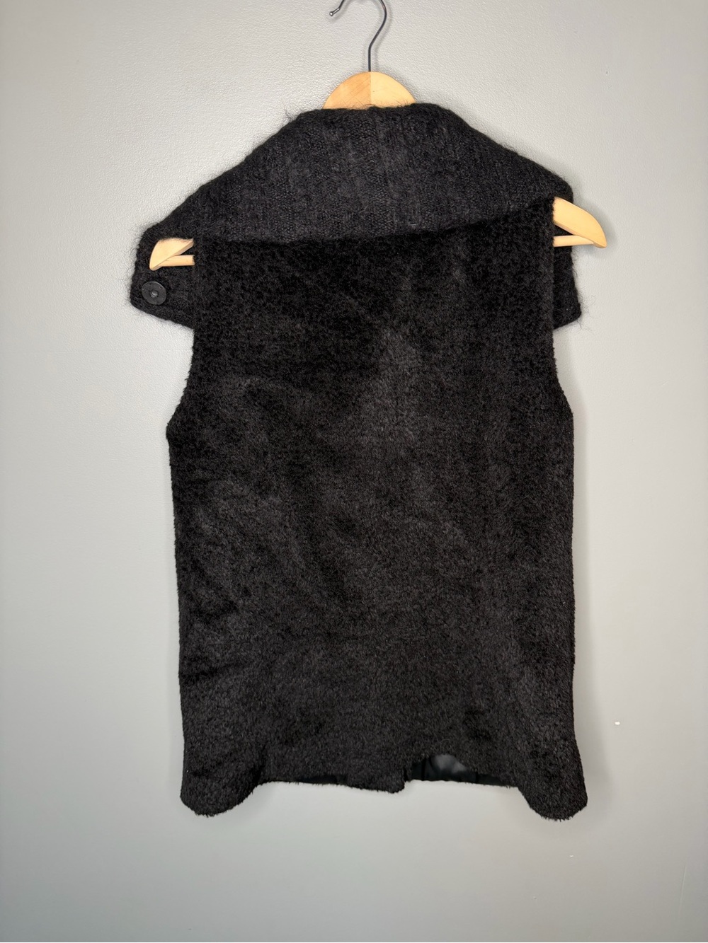 Eileen Fisher Wool Suri Alpaca Soft Snap Button Vest - Picture 3 of 10